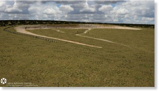 Un rendering della configurazione del nuovo sito neolitico trovato a poca distanza da Stonehenge.