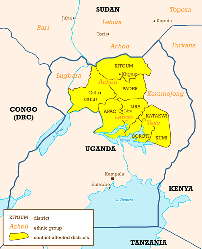 mappa dell'Africa Centrale