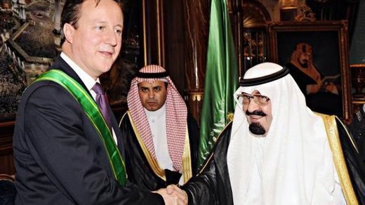 David Cameron con i monarchi sauditi