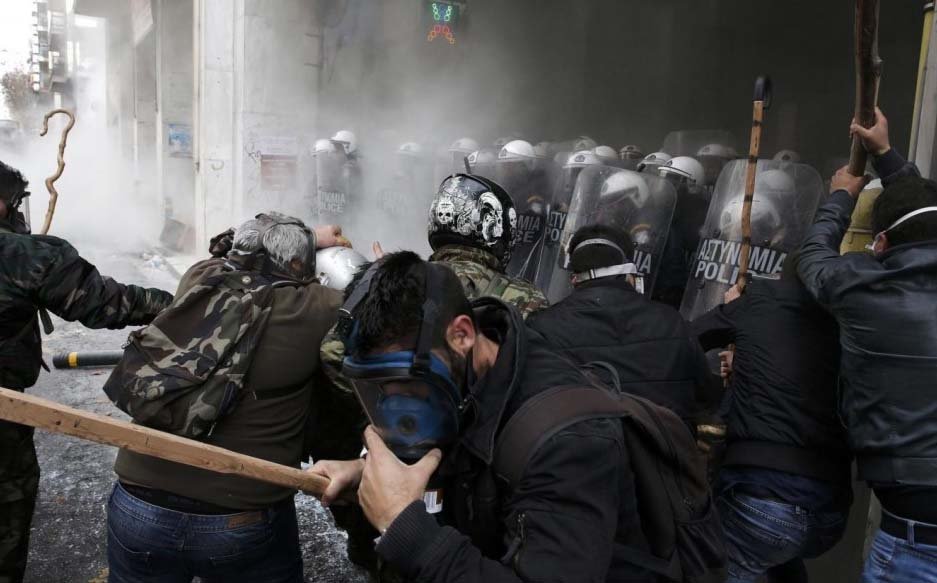 Grecia proteste agricoltori pensione