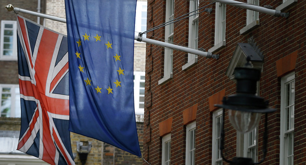 bandiera inglese e la bandiera dell'ue