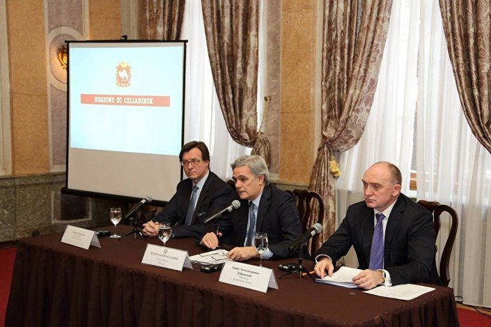 governatore di Chelyabinsk e gli imprenditori italiani