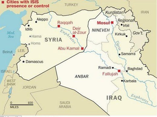 Mappa Siria-Iraq