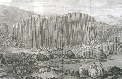 Engraving of Susanna Drury's A View of the Giant's Causeway: East Prospect, 1768
