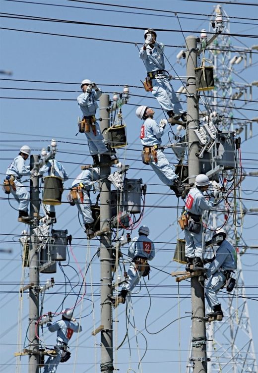Happy electricians
