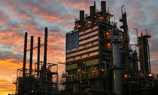 US flag oil crude rig refinery