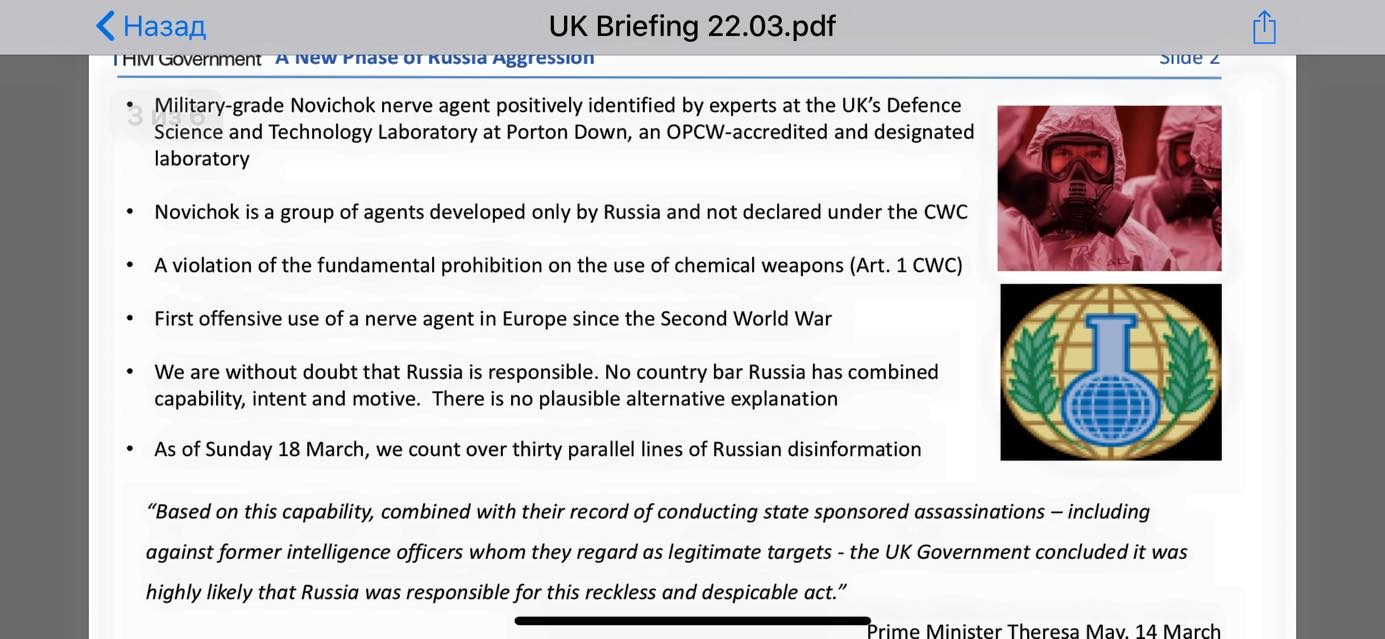 UK briefing Novichok