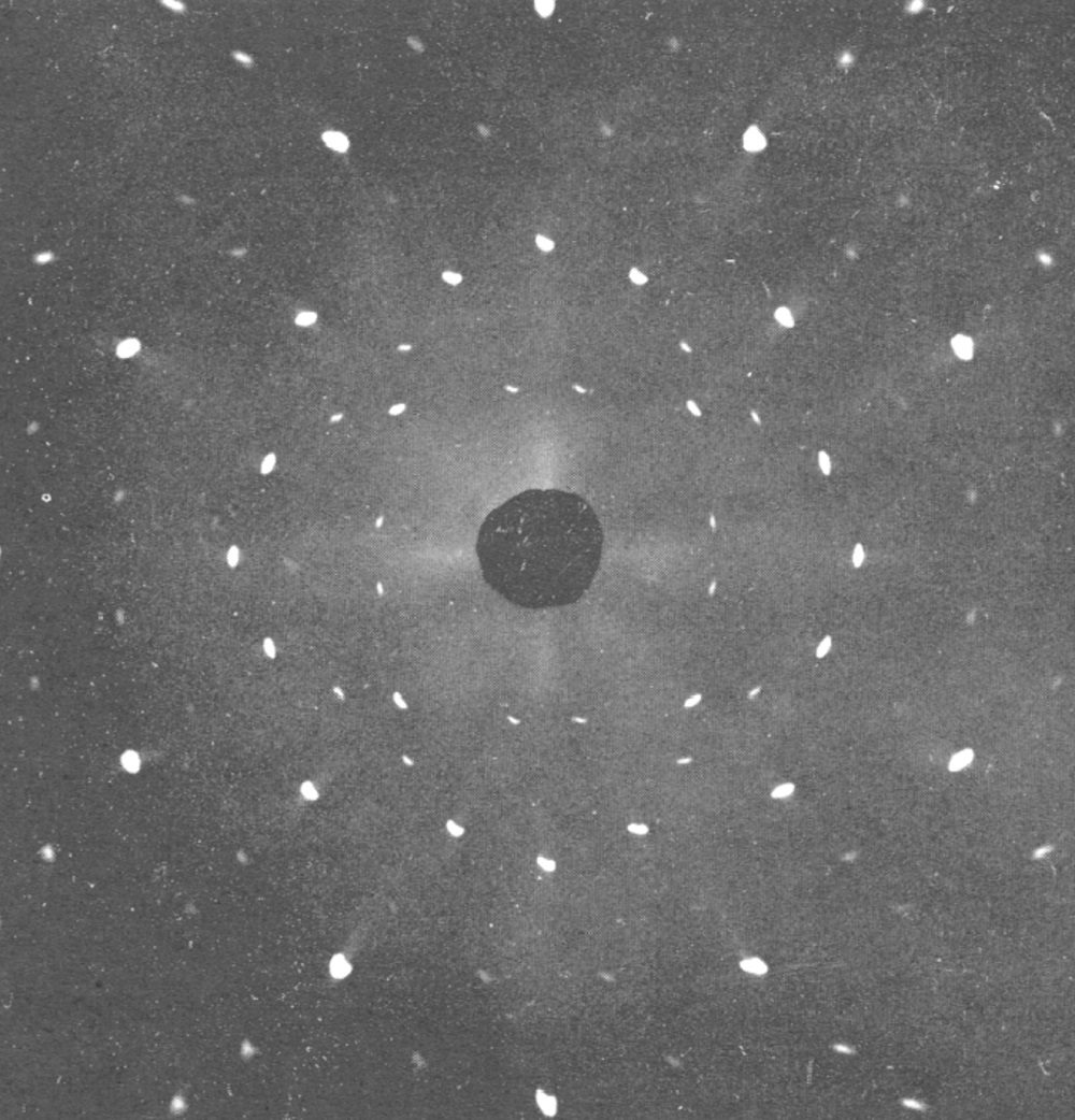 X-ray diffraction from a single sodium crystal.