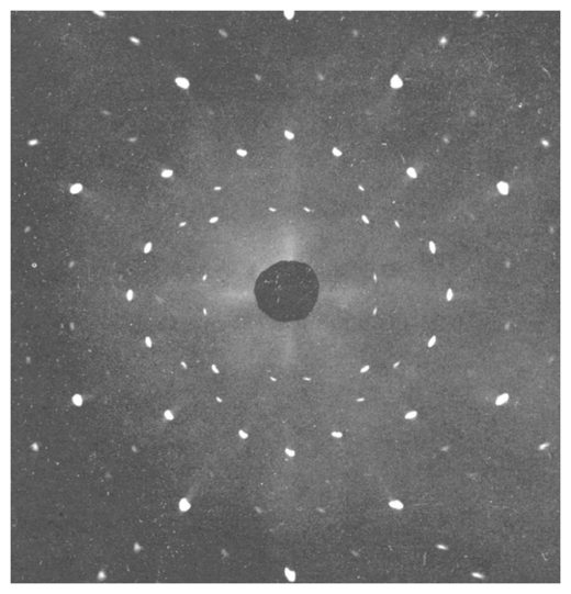 X-ray diffraction from a single sodium crystal.
