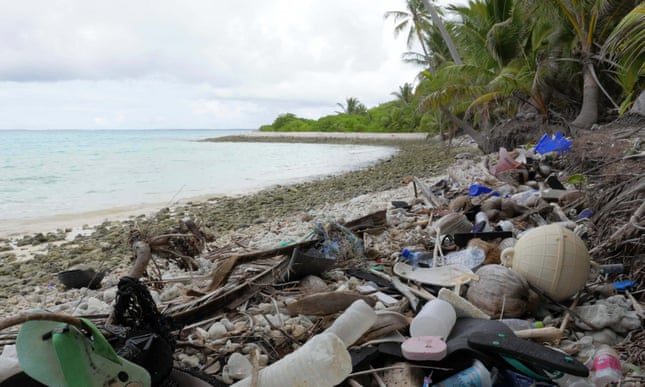 Plastic waste on Cocos Island
