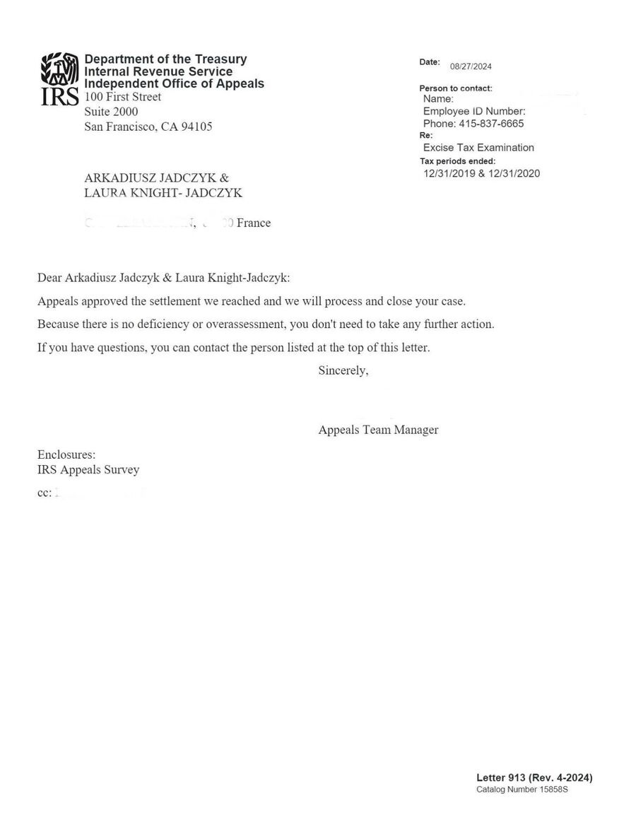IRS letter Laura